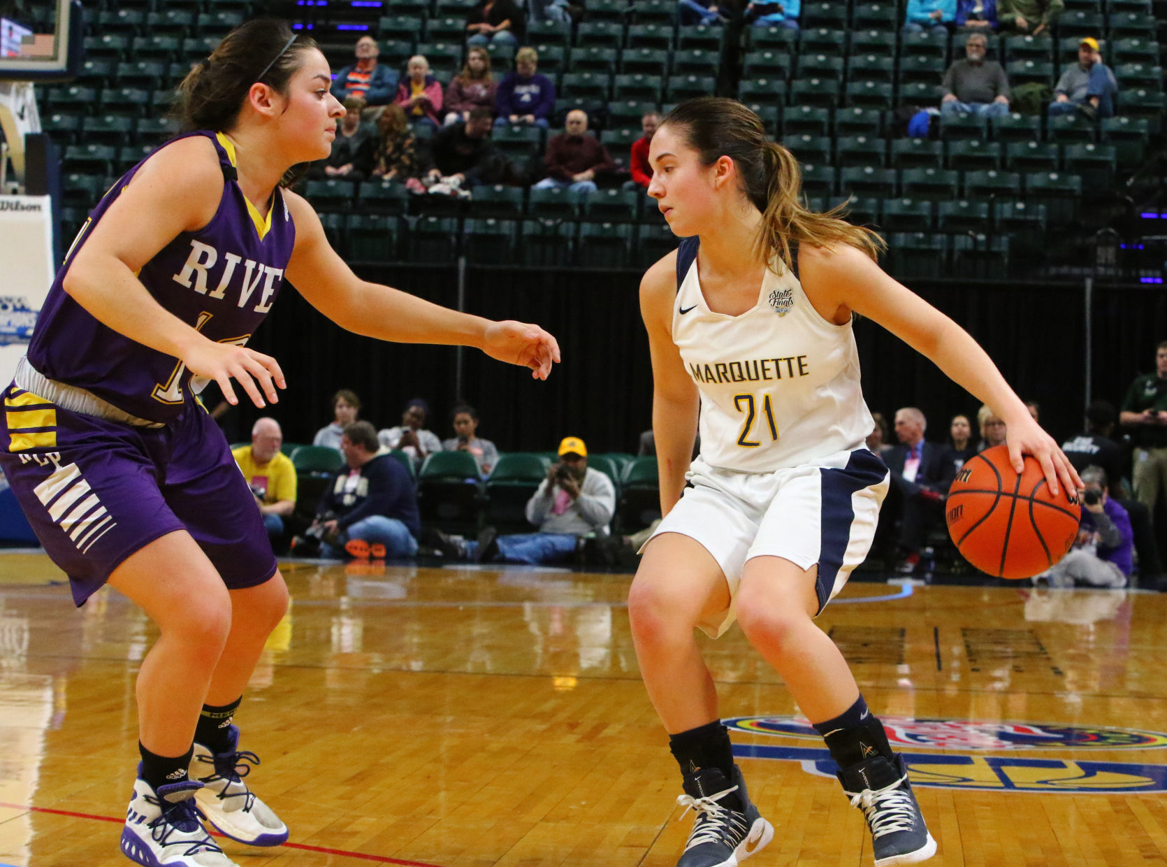 Gallery: Girls Basketball State Finals: Marquette Catholic vs. Vincennes Rivet